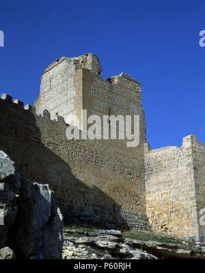 CASTILLO ARABE DEL SIGLO X - las mejores DE LAS MURALLAS. Lage: CASTILLO, San Esteban de Gormaz, SPANIEN. Stockfoto