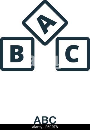 Abc-Symbol. Line Style Icon Design. UI. Abbildung: abc-Symbol. Piktogramm isoliert auf Weiss. Fertig in web design, Anwendungen, Software, Druck verwenden. Stock Vektor