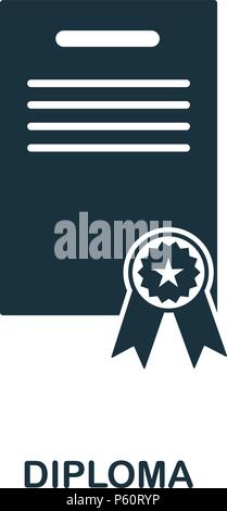 Diplom-Symbol. Line Style Icon Design. UI. Abbildung: Diplom-Symbol. Piktogramm isoliert auf Weiss. Fertig in web design, Anwendungen, Software, Druck verwenden. Stock Vektor