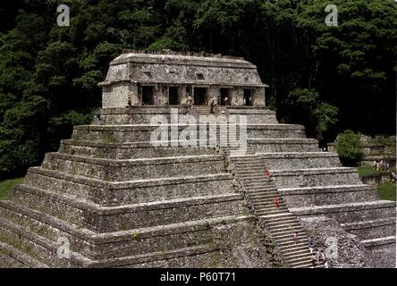 TEMPLO DE LAS INSCRIPCIONES - HACIA EL GRUPO NORTE. Lage: Tempel der Inschriften, Palenque, CIUDAD DE MEXICO. Stockfoto