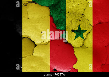 Flagge von Belgien und Senegal Stockfoto