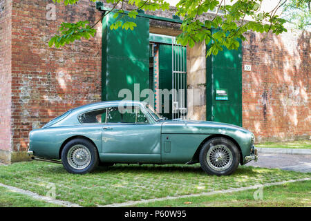 1960 Aston Martin DB 3 in Bicester Heritage Center. Bicester, Oxfordshire, England Stockfoto