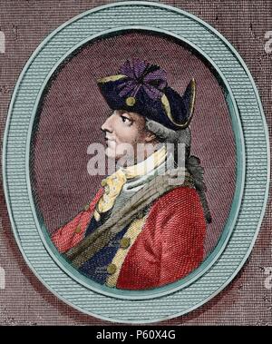 Henry Clinton (1730-1795). Britische Militär und Politiker. Gravur in amerikanische Revolution. Farbige. Stockfoto