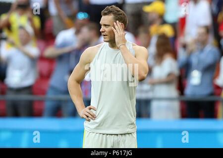 Kasan, Russland. 27. Juni 2018. firo: 27.06.2018, Kazan, Fußball, Fußball, Nationalmannschaft, Wm 2018 in Russland, Russland, World Cup 2018 in Russland, Russland, Wm 2018 Russland, Russland, M 43, Südkorea - Deutschland 2:0 Enttäuschung Manuel Neuer, GER Enttäuschung, nach der historischen Aus in der Vorrunde zerlegt als letzter der Gruppe | Verwendung der weltweiten Kredit: dpa/Alamy leben Nachrichten Stockfoto