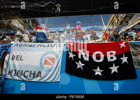 St. Petersburg, Russland. 26 Jun, 2018. Argentinien Fans vor der 2018 FIFA World Cup Gruppe D Match zwischen Nigeria und Argentinien bei Sankt Petersburg Stadion am 26. Juni 2018 in Sankt Petersburg, Russland. (Foto von Daniel Chesterton/phcimages.com) Credit: PHC Images/Alamy leben Nachrichten Stockfoto