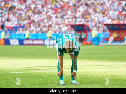 Kasan, Russland. 27 Jun, 2018. Deutschland - Südkorea, Fußball, Kazan, Juni 27, 2018 Marco Reus, 11 DFB-traurig, enttäuscht, wütend, Emotionen, Enttäuschung, Frustration, Frustration, Traurigkeit, Verzweiflung, Hoffnungslosigkeit, Deutschland - REPUBLIK KOREA 0-2 FIFA WM 2018 Russland, Gruppe F, Saison 2018/2019, 27. Juni 2018 Stadion K a z a n - A r e n a in Kasan, Russland. © Peter Schatz/Alamy leben Nachrichten Stockfoto