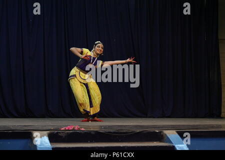 Bharathya natyam ist einer der klassischen Tanzformen Indiens von der Staat Tamil Nadu. Beliebt ist es nicht nur in Indien, sondern in der ganzen Welt Stockfoto