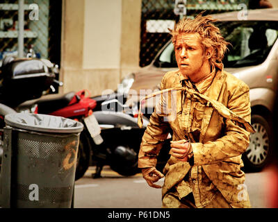 Barcelona, Spanien - Mime street artist auf La Rambla Stockfoto