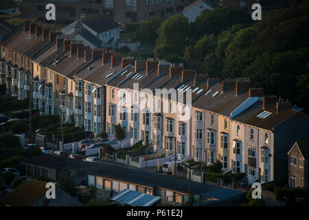 Southwell terrasse Häuser auf der Insel von Portland, Dorset, Großbritannien Stockfoto