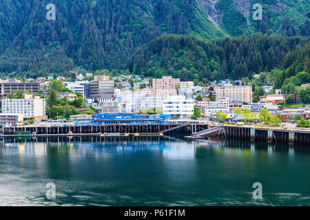 Views um Juneau Alaska, Wildnis Kapital- und Kreuzfahrtschiff Ziel Stockfoto