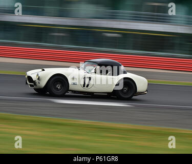 Rory Henderson, Gavin Henderson, AC Cobra 289, GT und Sportwagen Cup, HSCC, Silverstone International Trophy historisches Rennen treffen, Juni 2018, Autos, C Stockfoto