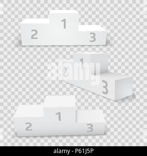 Leere weiße rechteckige Siegertreppchen. Stock Vektor
