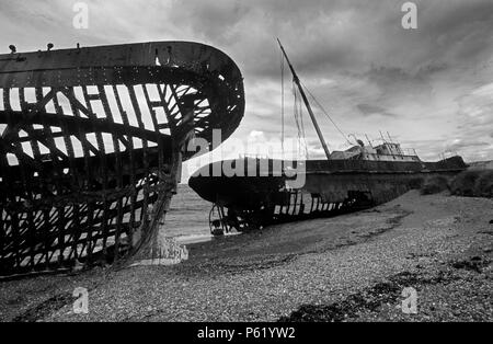 Die rosten Schiff Schiffsrumpf der Botschafter, am Strand am GHOST RANCH Estancia San Gregorio - Patagonien, Chile Stockfoto