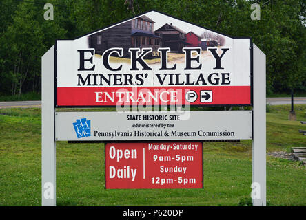 Eckley Bergarbeiter Dorf im Osten von Pennsylvania ist ein steinkohle Bergbau patch Stadt in der Nähe von Hazleton, Luzerne County, in den Vereinigten Staaten. Stockfoto
