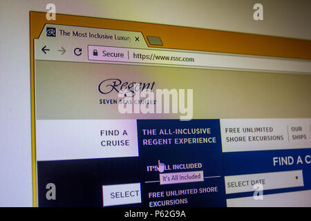 Website - Regent Seven Seas Cruises Stockfoto