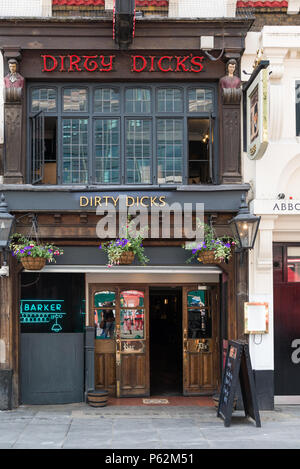 Dirty Dicks Pub in Bishopsgate, London, England, Großbritannien Stockfoto