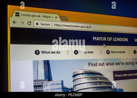 Offizielle Website - Bürgermeister von London Stockfoto