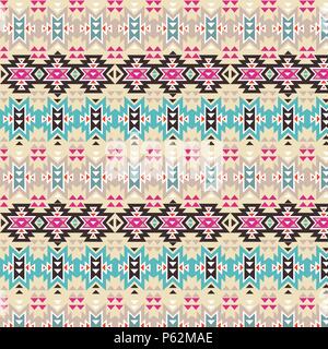 Nahtlose ethnische Muster Texturen. Abstrakte Navajo geometrischen Drucken. Stock Vektor