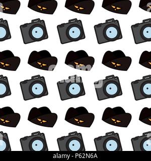 Farbe Digitalkamera und stewardess hat Hintergrund Vector Illustration Stock Vektor