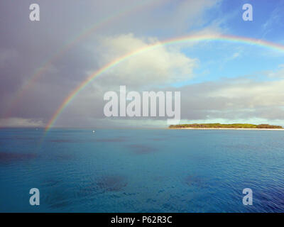 Regenbogen über Lady Musgrave Island Stockfoto