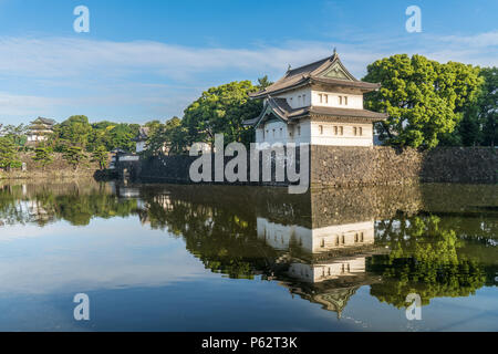 Die Wand- und traditionellen Architektur der Kaiserpalast in Tokio, Japan. Stockfoto