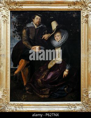 Peter Paul Rubens (1577-1640). Flämische Maler. Selbstbildnis mit seiner Frau Isabella Brandt in das geißblatt Bower, Ca. 1609. Alte Pinakothek. München. Deutschland. Stockfoto