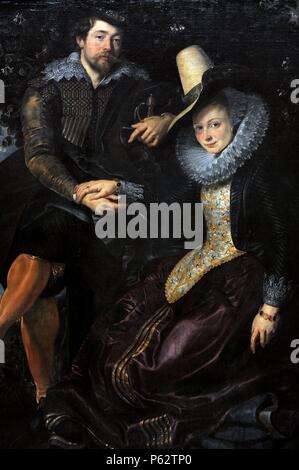 Peter Paul Rubens (1577-1640). Flämische Maler. Selbstbildnis mit seiner Frau Isabella Brandt in das geißblatt Bower, Ca. 1609. Alte Pinakothek. München. Deutschland. Stockfoto