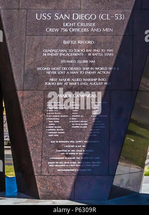 Veterans Memorial, San Diego Waterfront, kann uns Stockfoto