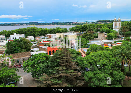 Luftaufnahme von Colonia del Sacramento, Uruguay. Es ist eine der ältesten Städte in Uruguay Stockfoto