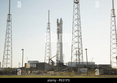 Die 45Th Space Wing unterstützt SpaceX der erfolgreiche Start einer Falcon 9 Dragon Raumfahrzeug zur Internationalen Raumstation aus dem Weltraum Komplexe 40 Starten unter der Leitung der Cape Canaveral Air Force Station am 8. April um 16:43 Uhr ET. Dies ist die siebte größere Einführung für den östlichen Bereich dieses Jahr, und diese Markteinführung ist der achte vertraglich Mission von SpaceX unter der NASA Commercial Resupply Contract Services. (Foto mit freundlicher Genehmigung von SpaceX) Stockfoto