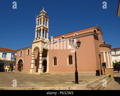 Die Kathedrale der drei Hierarchen in der Stadt Skiathos, Insel Skiathos, Griechenland Stockfoto