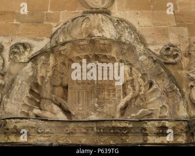 PALACIO DE LOS RIOS Y SALCEDO. OTRA ENTRADA EN LA FACHADA DERECHA. Stockfoto