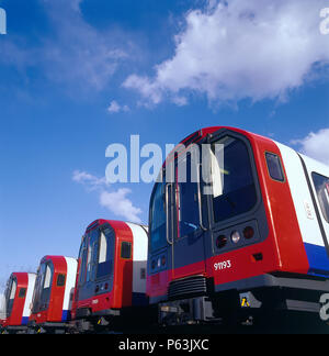 Neue U-Bahnen in London. Vereinigtes Königreich Stockfoto