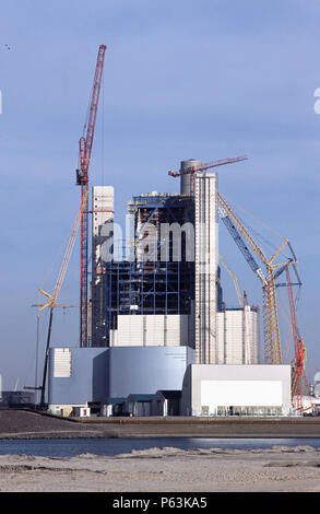 Maasvlakte zweite Kohlekraftwerk im Bau in der Nähe von Rotterdam, Holland pulverisierten Kohle (20% weniger CO2-Emissionen) Stockfoto