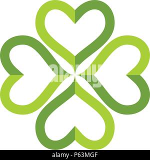 Grüne Kleeblatt Logo Template Design Vector Stock Vektor