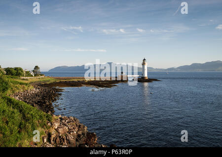 Schöne Rubha nan Gall Leuchtturm in der Nähe von Tobermory auf der Isle of Mull in Schottland Stockfoto