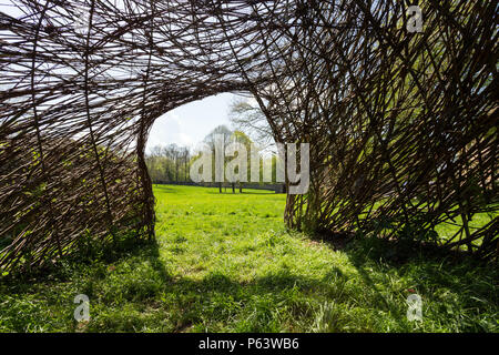 In einem lebendigen Willow Hütte Stockfoto