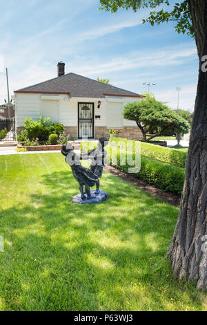 GARY, Indiana - Juni 24, 2018: Außenansicht der Kindheit home Pop Star Michael Jackson in seiner Heimatstadt Gary Indiana Stockfoto