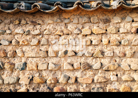 Traditionelle koreanische stein Wand Hintergrund Stockfoto