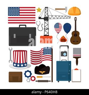 Der Tag der Arbeit elements collection Vector Illustration graphic design Stock Vektor