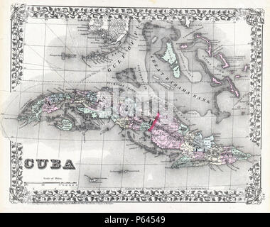 1872 Mitchell Karte von Kuba und den Bahamas - Geographicus - Kuba - Mitchell-1872. Stockfoto