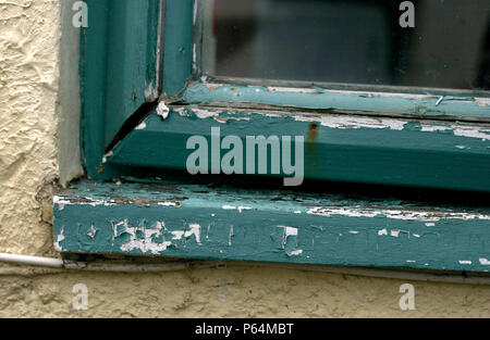 Gebrochene Fenster Rahmen Stockfoto