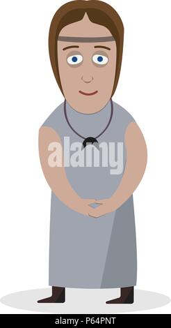 Frau in Tracht. Yatvagi. Nationale Kleidung. Vector Illustration. Stock Vektor