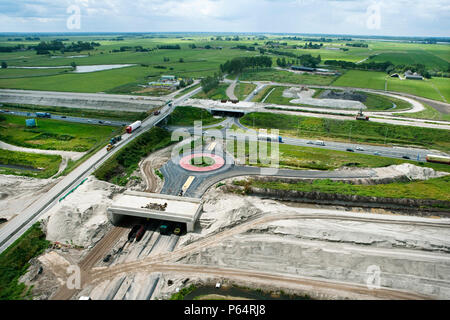 Die hanze Line Eisenbahn Projekt im Bau an der Stelle der neuen Station, Holland Stockfoto