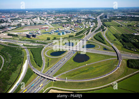 Oudenrijn Schnittpunkt, Utrecht, Verbindung der A2 und A12 Autobahnen, Holland Stockfoto