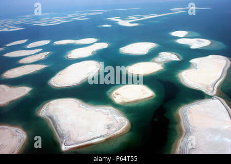 Antenne von Dubai, Vereinigte Arabische Emirate. Die Welt Insel, Juli 2007. Stockfoto