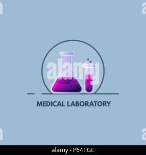 Medizinisches Labor Emblem Stock Vektor