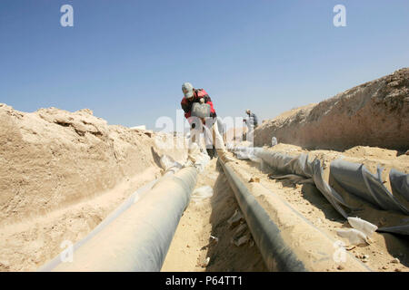 Rohre für neue Wohnimmobilien, Jordanien Stockfoto