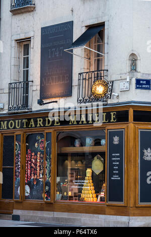 Moutarde Maille shop Dijon Cote-d'oder Bourgogne-Franche-Comte Frankreich Stockfoto