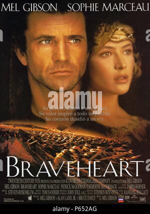 Braveheart Jahr: 1995 USA Regie: Mel Gibson, Mel Gibson, Sophie Marceau Poster (Spanien) Symbol Produktionen/Ladd Company Stockfoto